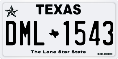 TX license plate DML1543