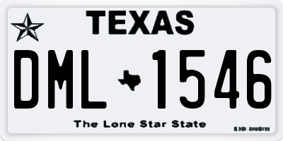 TX license plate DML1546