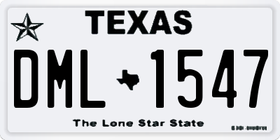 TX license plate DML1547