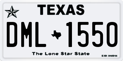 TX license plate DML1550