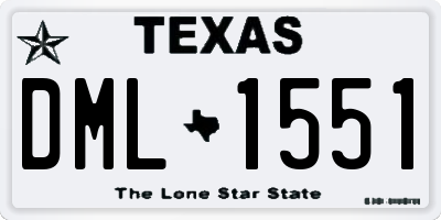 TX license plate DML1551