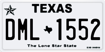 TX license plate DML1552