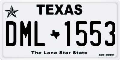 TX license plate DML1553
