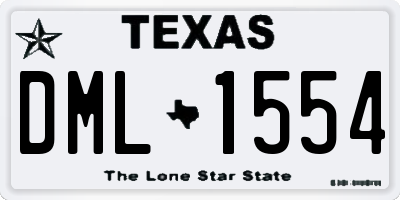 TX license plate DML1554