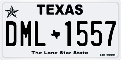 TX license plate DML1557