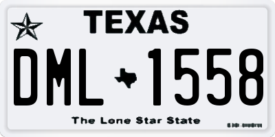 TX license plate DML1558