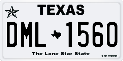 TX license plate DML1560