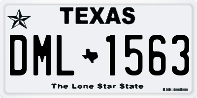 TX license plate DML1563