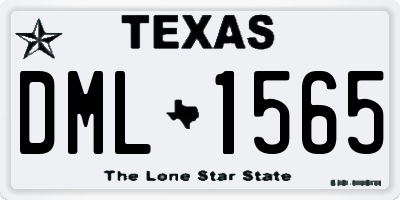 TX license plate DML1565