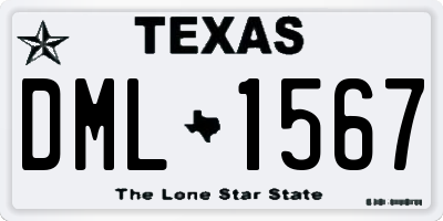 TX license plate DML1567