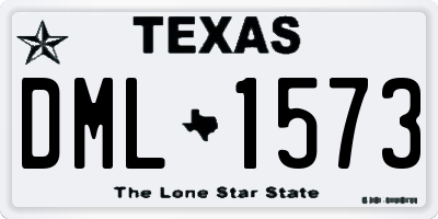 TX license plate DML1573