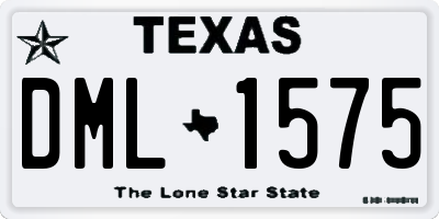TX license plate DML1575
