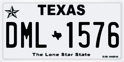TX license plate DML1576