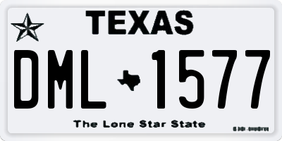 TX license plate DML1577