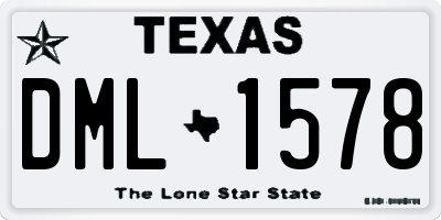 TX license plate DML1578