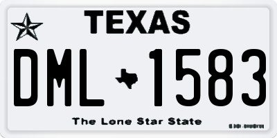 TX license plate DML1583