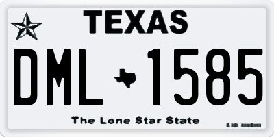 TX license plate DML1585