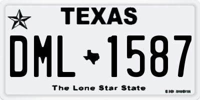 TX license plate DML1587