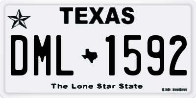 TX license plate DML1592