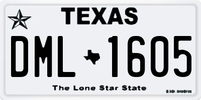 TX license plate DML1605