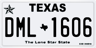 TX license plate DML1606