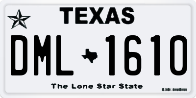 TX license plate DML1610
