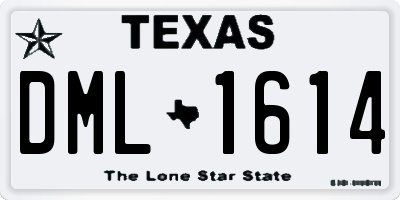TX license plate DML1614