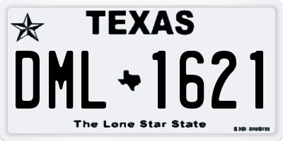 TX license plate DML1621