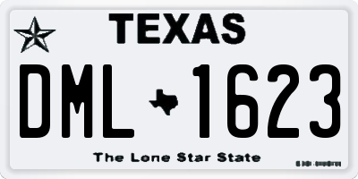 TX license plate DML1623