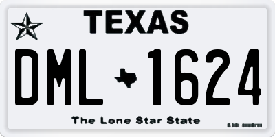 TX license plate DML1624