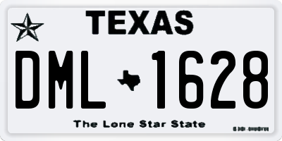 TX license plate DML1628