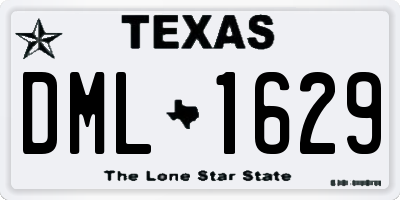 TX license plate DML1629