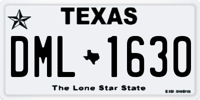 TX license plate DML1630