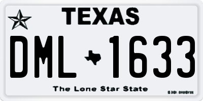 TX license plate DML1633