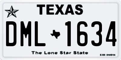 TX license plate DML1634