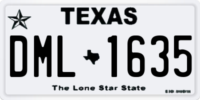 TX license plate DML1635