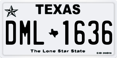 TX license plate DML1636
