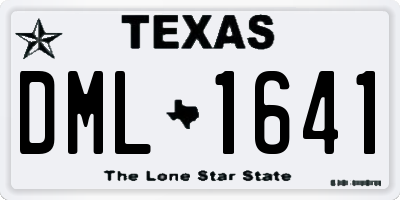 TX license plate DML1641