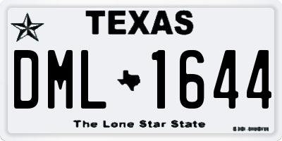 TX license plate DML1644