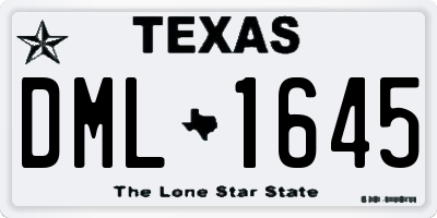 TX license plate DML1645