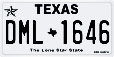TX license plate DML1646