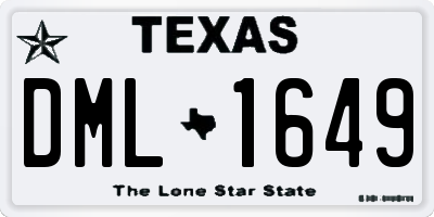 TX license plate DML1649
