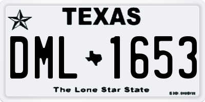 TX license plate DML1653