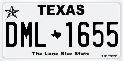 TX license plate DML1655