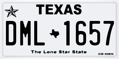 TX license plate DML1657