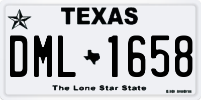 TX license plate DML1658