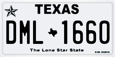 TX license plate DML1660