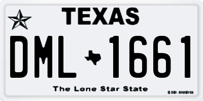 TX license plate DML1661