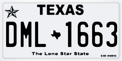 TX license plate DML1663