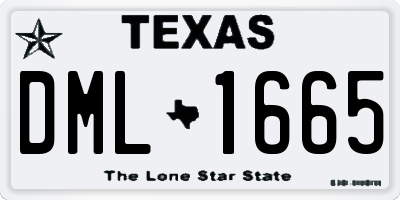 TX license plate DML1665